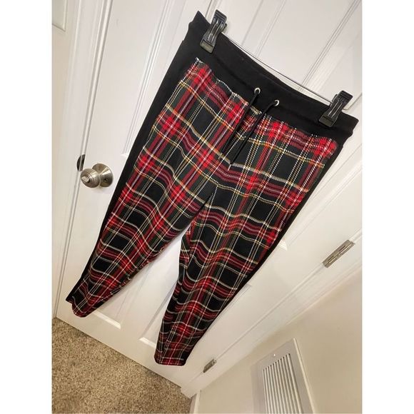 International Concepts INC plaid pants drawstring zipper bottoms medium - Picture 1 of 7